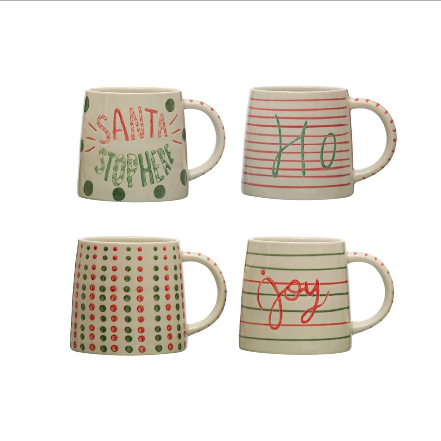 Creative Co-Op Stoneware Santa Mug - Oak & Willow