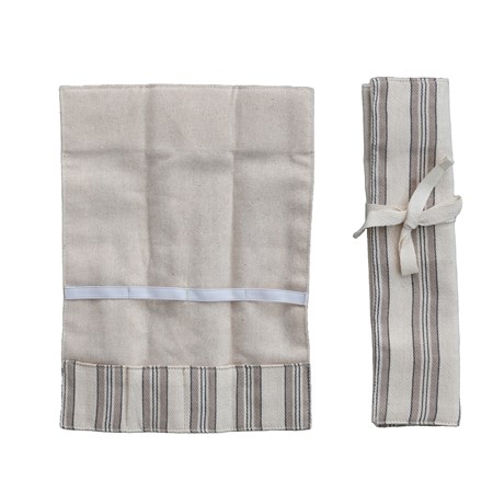 Creative Co-Op Woven Cotton Tea Towels with Stripes