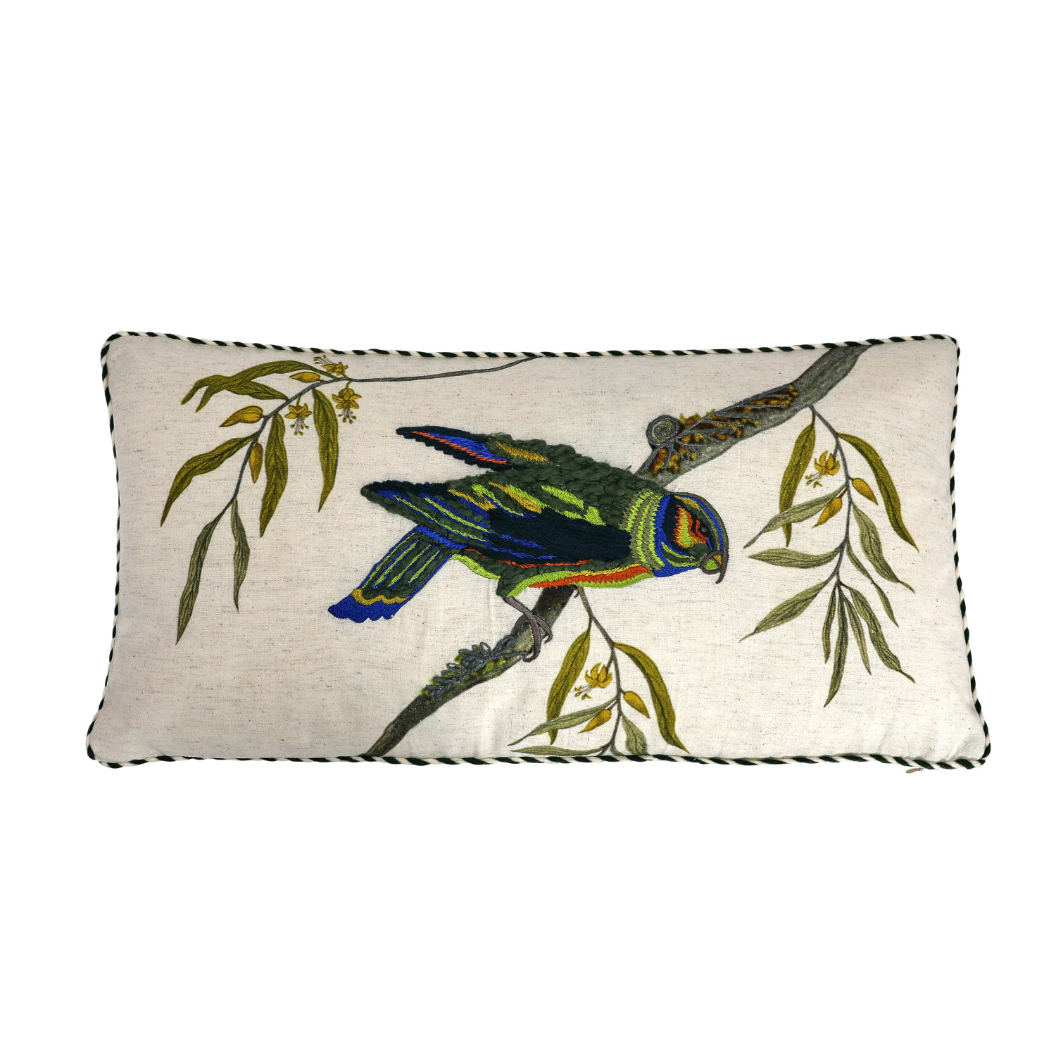 Gallery Pillows, Parrots on Branch Lumbar Pillow – Painterly Home