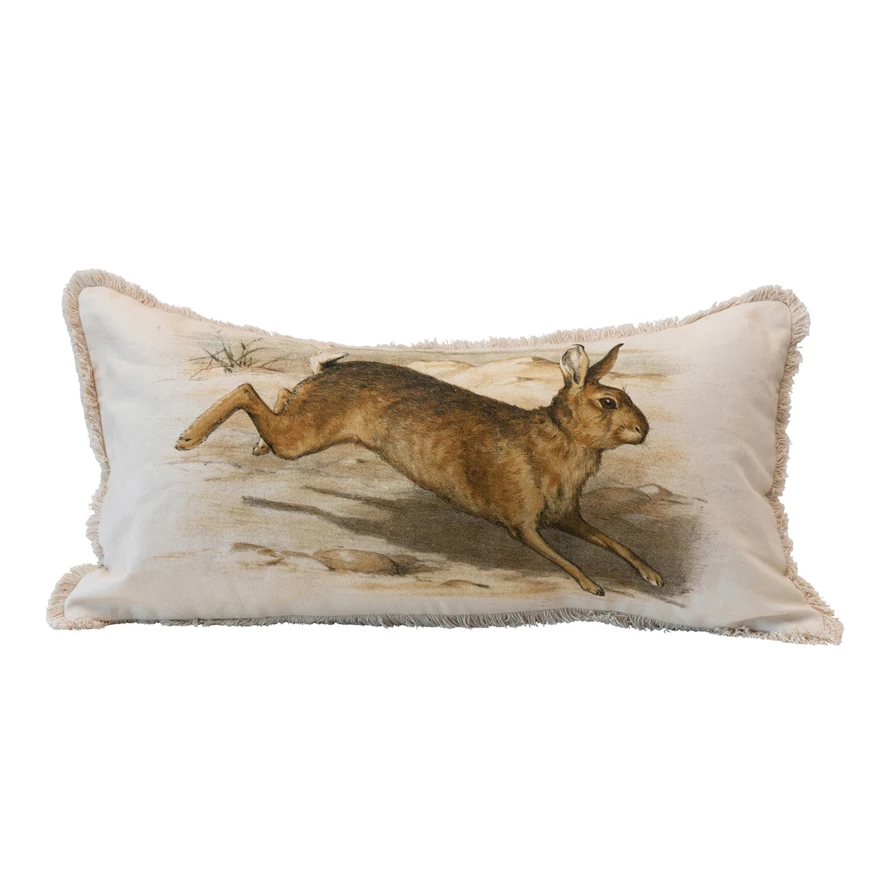 Rabbit Skin Small Lumbar Pillow - Natural Ivory