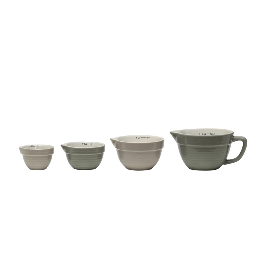 Stoneware Batter Bowl Measuring Cups, Set of 4 – 80 Acre Market