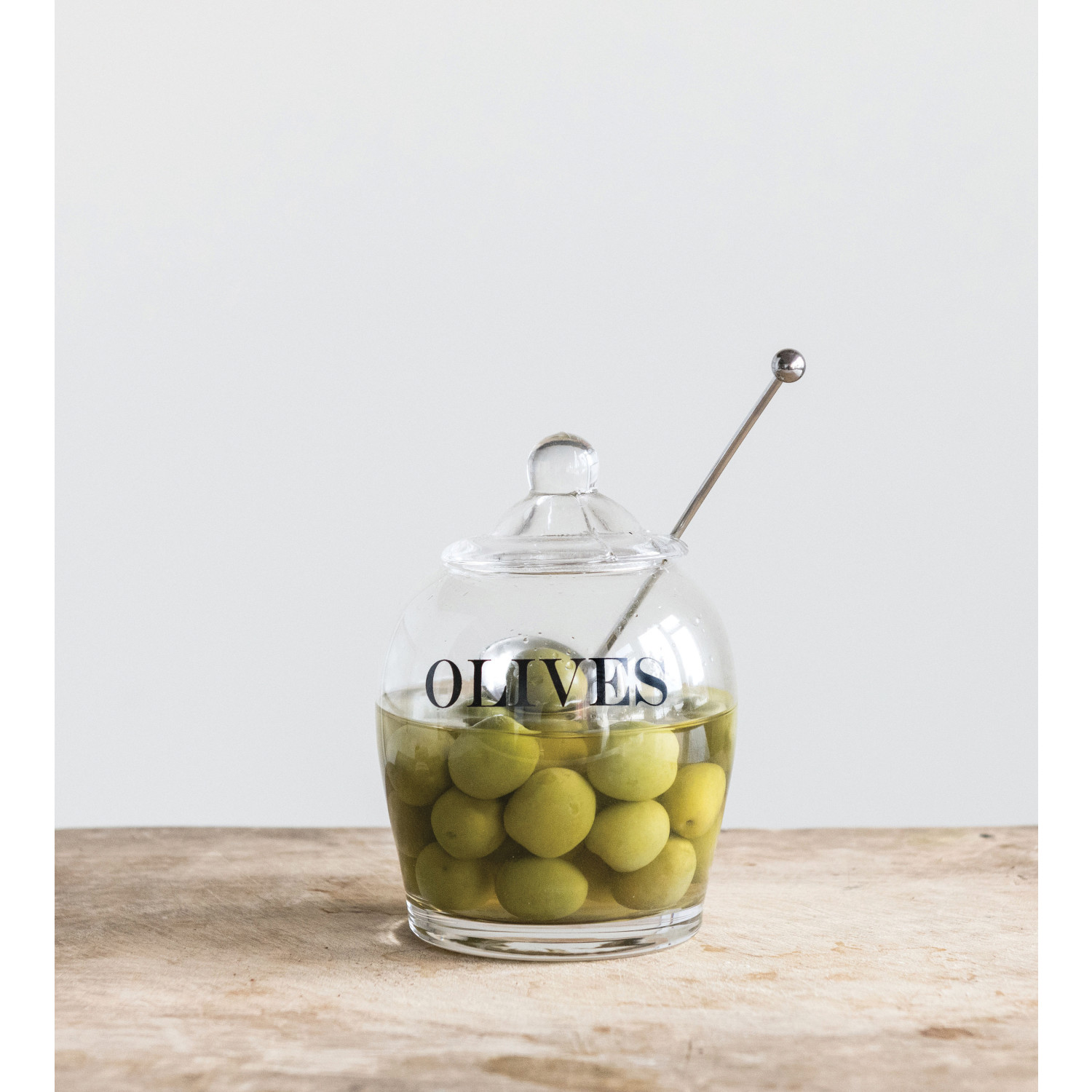 Large Recycled Glass Jar with Cork Lid, Olive — Hollander Home Style