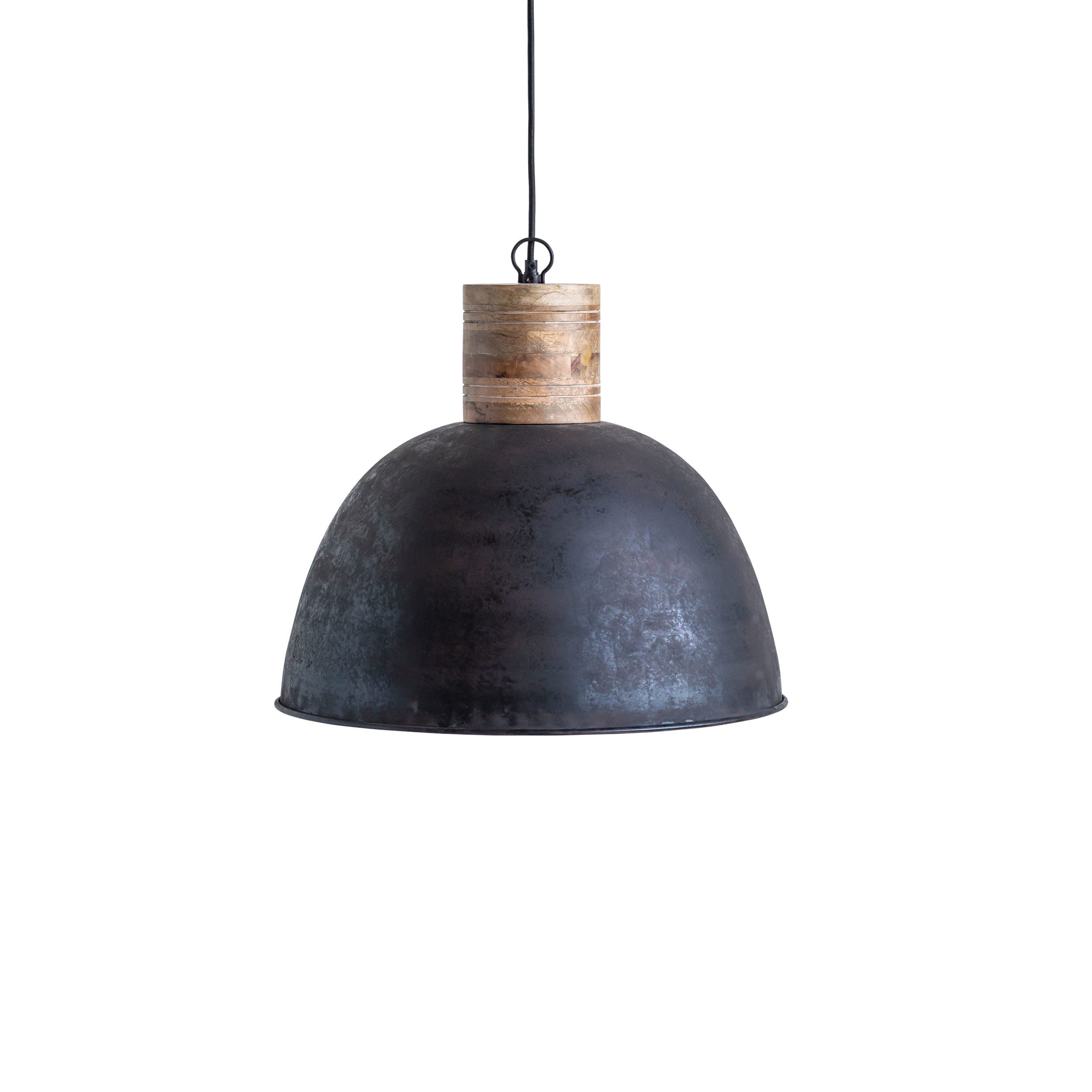 metal and wood pendant light