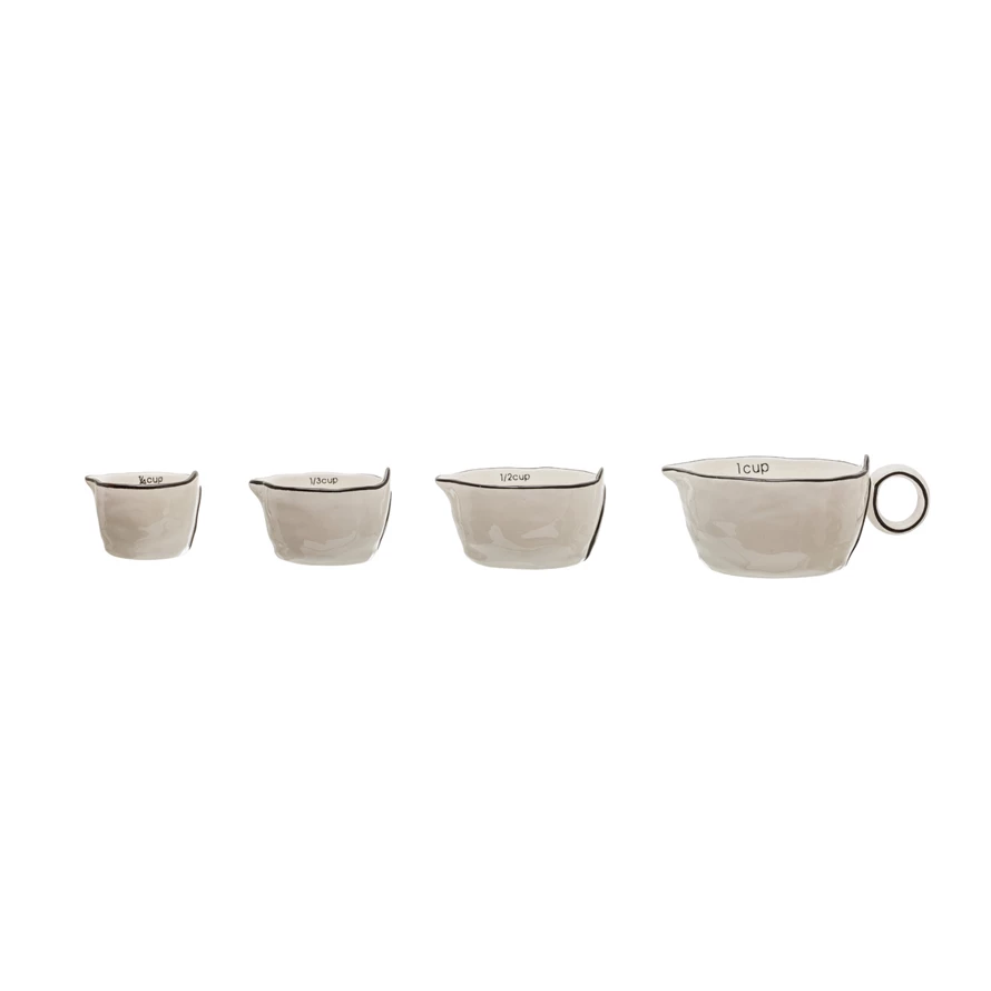 Creative Co-Op Stoneware Measuring Cups - White