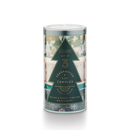 Illume Balsam & Cedar Glitz Glass Candle