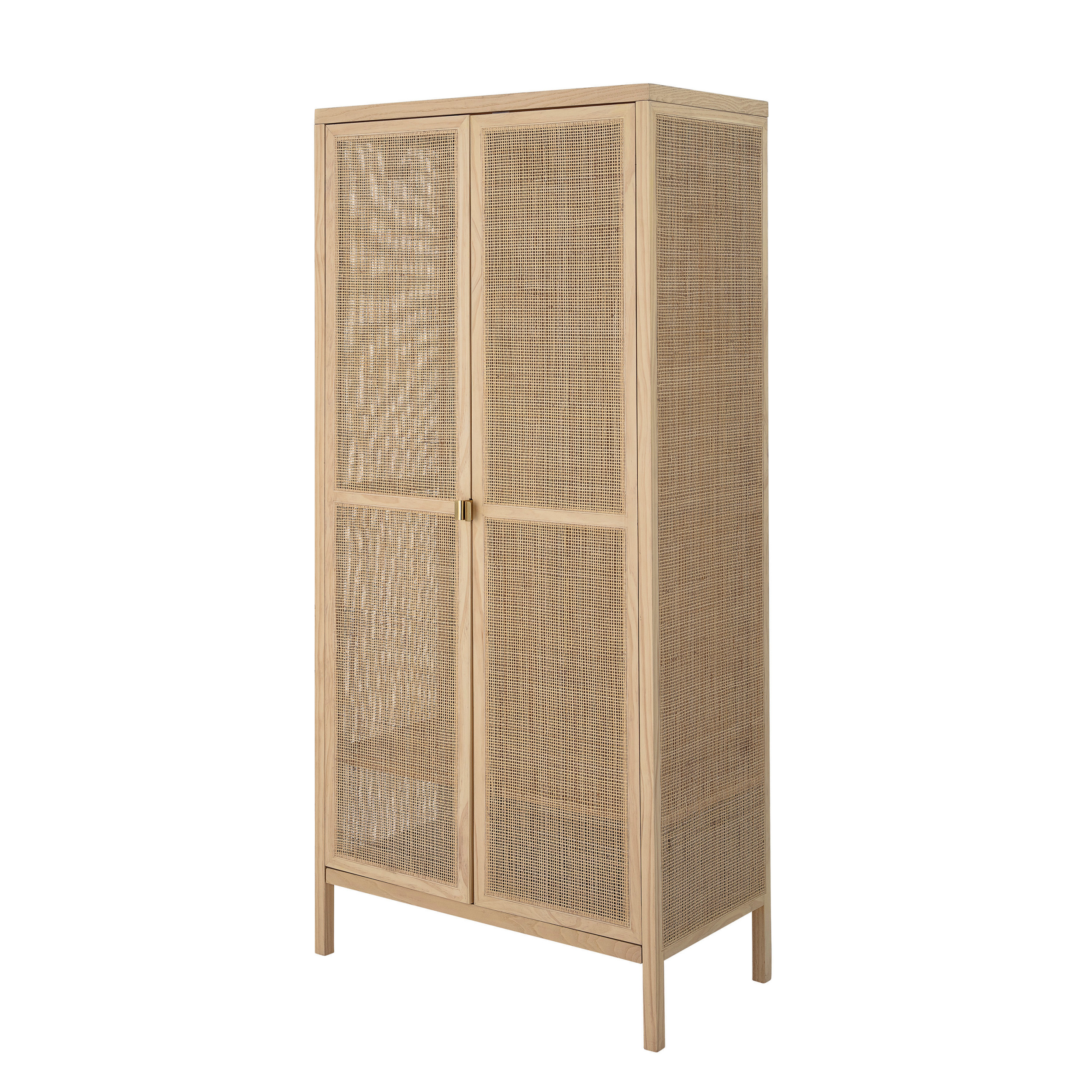 35-12W x 20D x 71H Woven Rattan & Wood Cabinet w 2 Doors, 3 