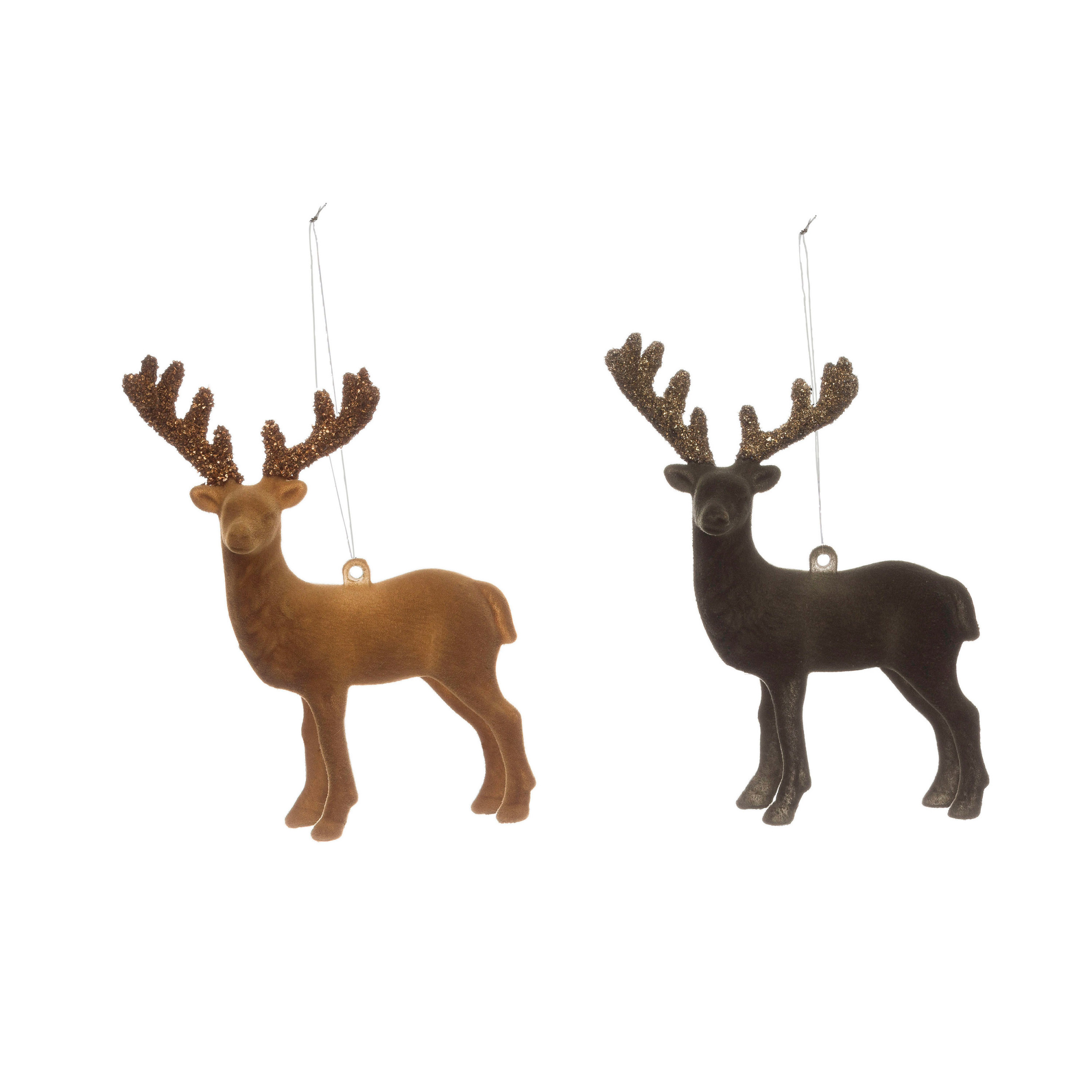 flocked deer figurine